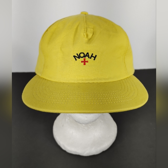 Noah NYC Accessories New Noah Spellout Logo Embroidery Yellow Adjustable Snapback Nylon